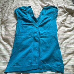 Banana Republic Teal V-Neck Blouse